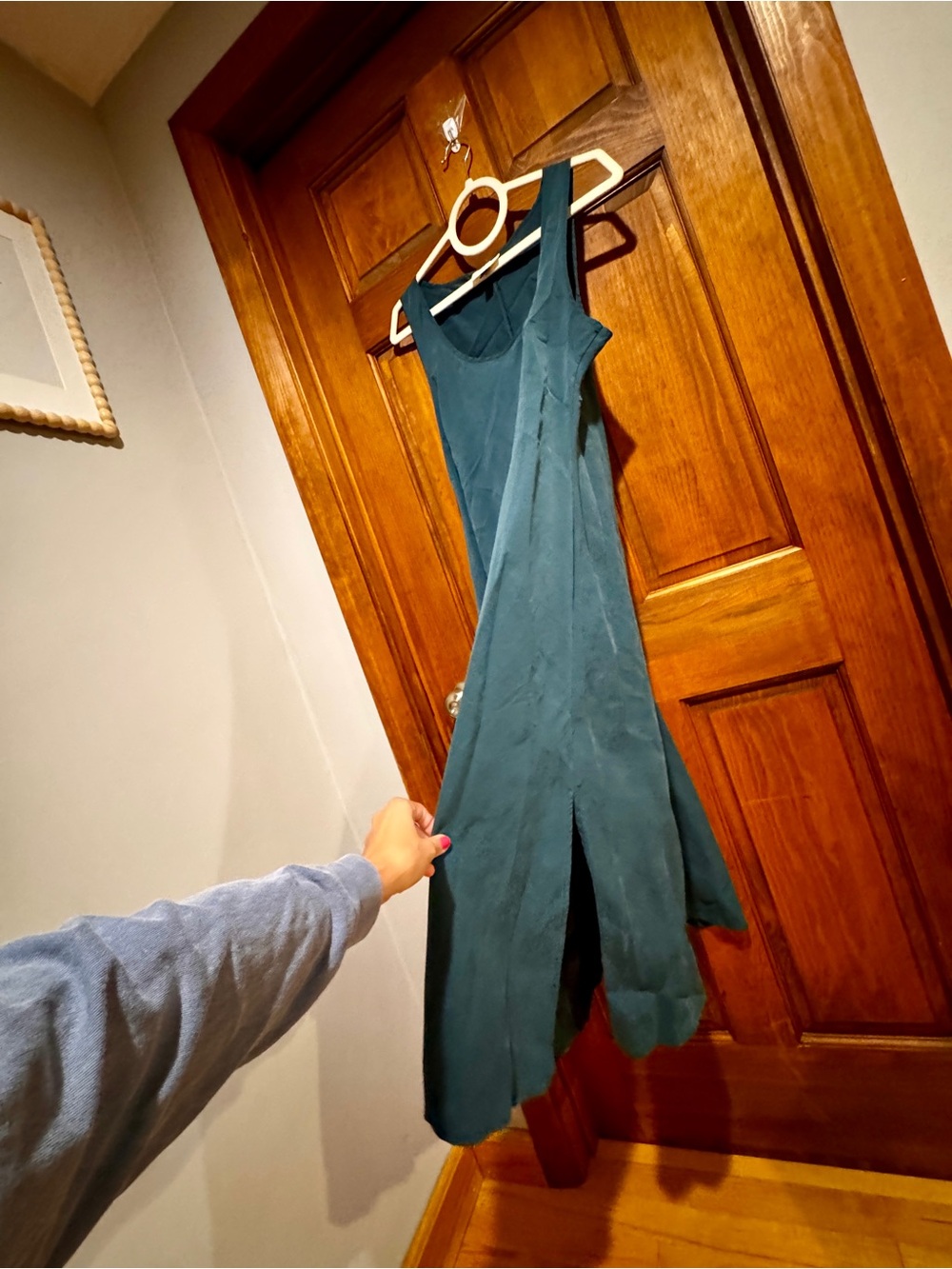 Universal Thread Teal Scoop Neck Midi Tank Dress - Picture 7 of 9